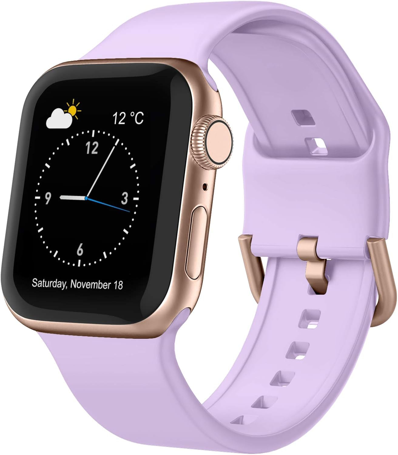 Soft silicone Recoppa sport band for Apple Watch, 49mm to 38mm, with classic clasp, compatible with Series 1-11, Ultra, SE, Men Women