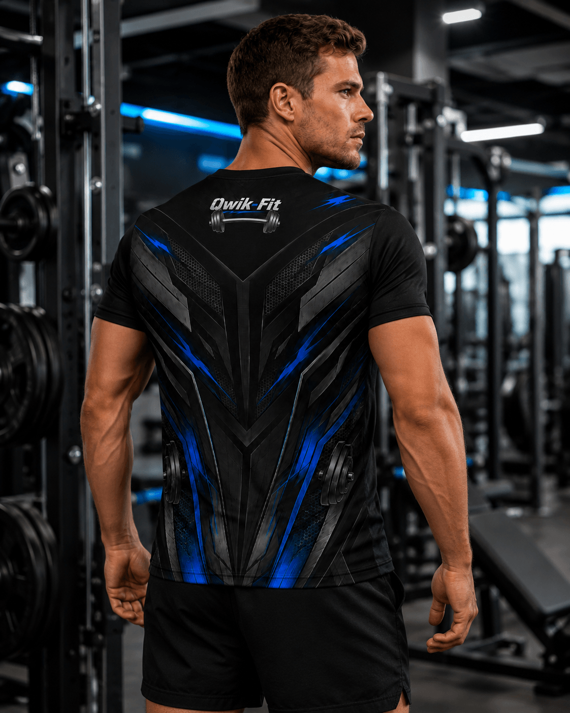 Men's athletic workout tank top designed for performance during lifting and cardio in a modern gym setting.