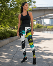 Women's Brushstroke Print Yoga Leggings