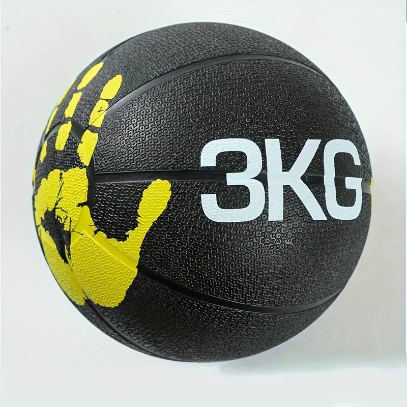 3kg fitness gravity exercise ball designed for waist and abdomen workouts, featuring a durable rubber surface.