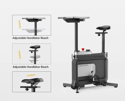 Foldable Fitness Essentials Walking Pad W1B exercise bike with low noise motor, wheels, and shock absorption for home or office use.