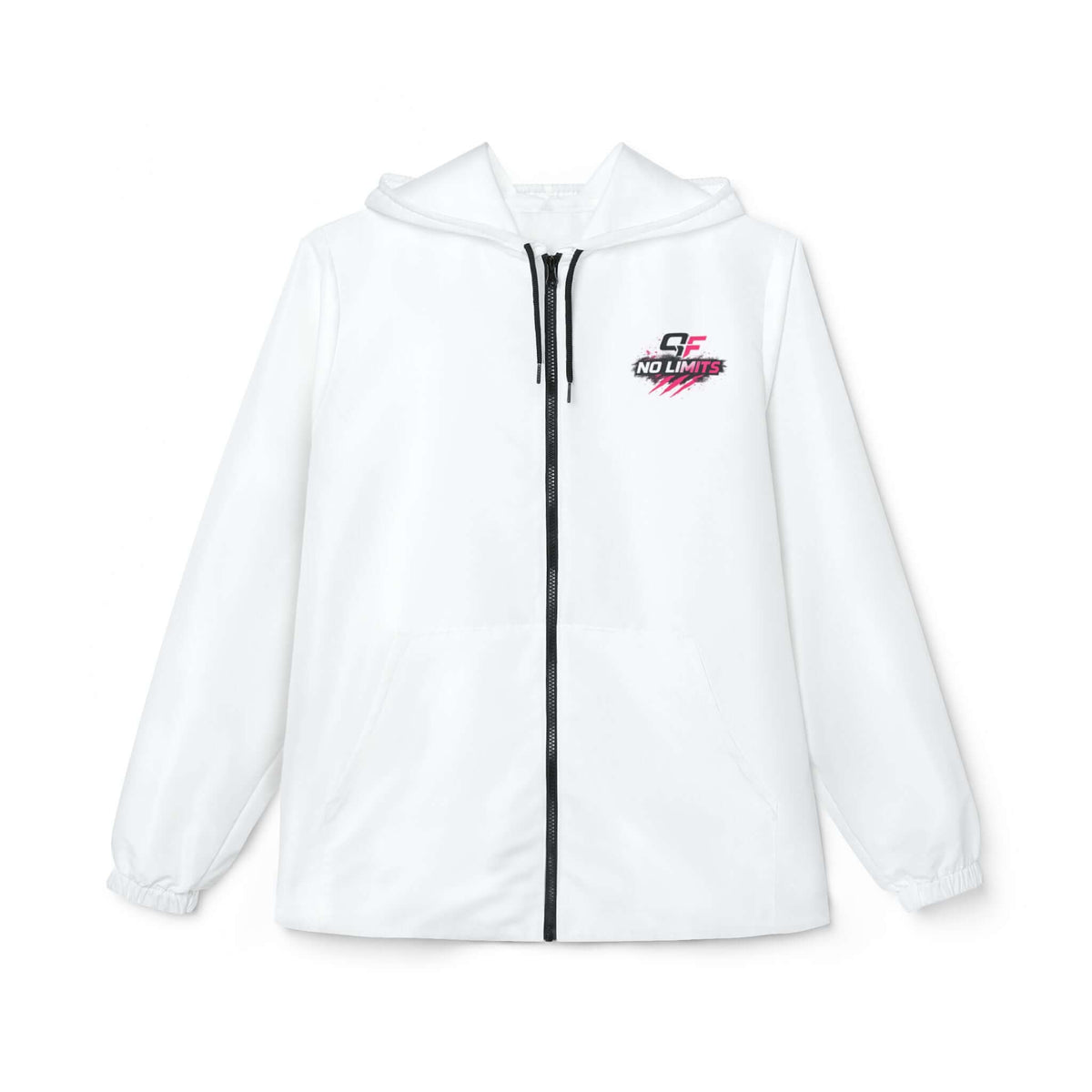 Windbreaker jacket for workouts in white color, ideal for home workouts and gym sessions with practical design.