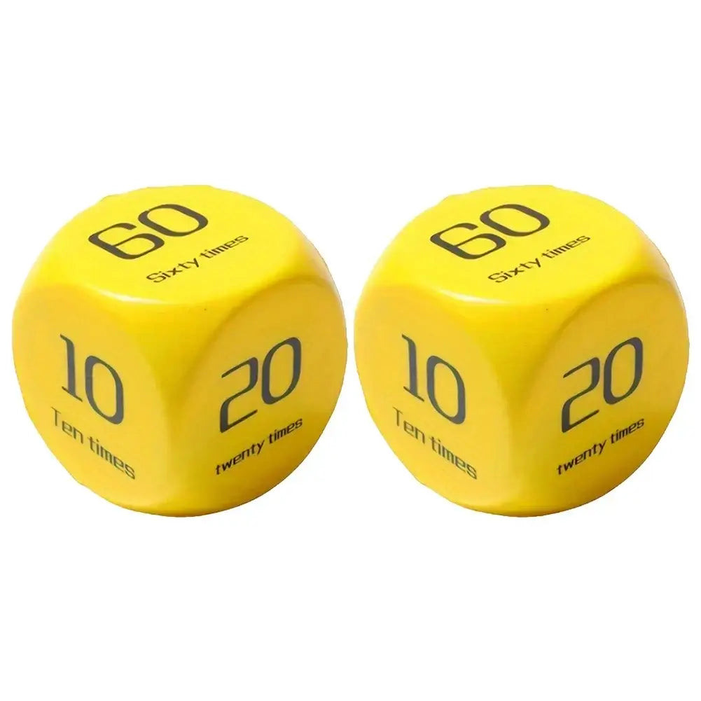 2Pcs Fitness Dice 6-Sided Workout Dice Yellow product image 1