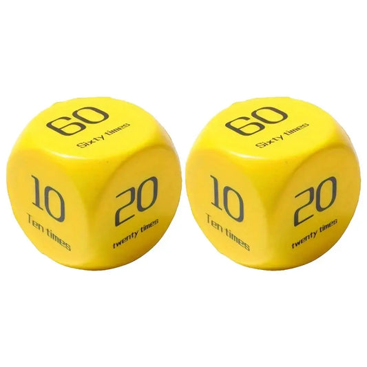 2Pcs Fitness Dice 6-Sided Workout Dice Yellow-0