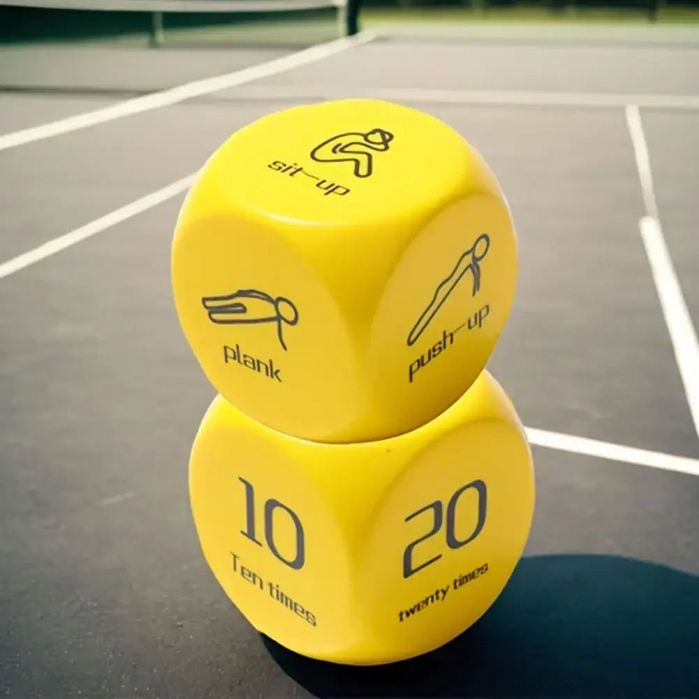 2Pcs Fitness Dice 6-Sided Workout Dice Yellow product image 2