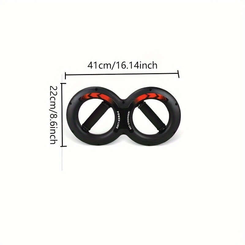 8-Shaped Arm Strength Trainer - Ultimate Wrist & Forearm Builder in black, measuring 41cm x 22cm for effective workouts.