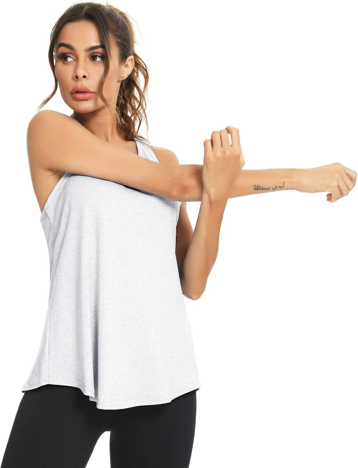 LYHNMW open back workout top with tie back design, backless yoga shirt, activewear tank for exercise and yoga, pack of 1-3.