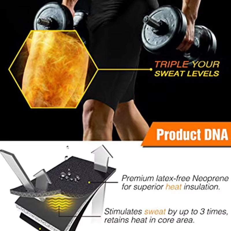 Men's High Waist Sauna Pants - Thermo Slimming Thigh Shaper & Tummy Control Shorts for Ultimate Body Sculpting