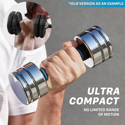 Northdeer adjustable chrome steel dumbbells with foam handles in various sizes for home gym workouts