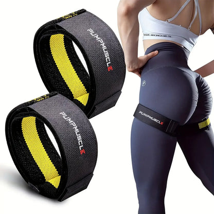 2PCS Adjustable Blood Flow Restriction Bands Yellow-0