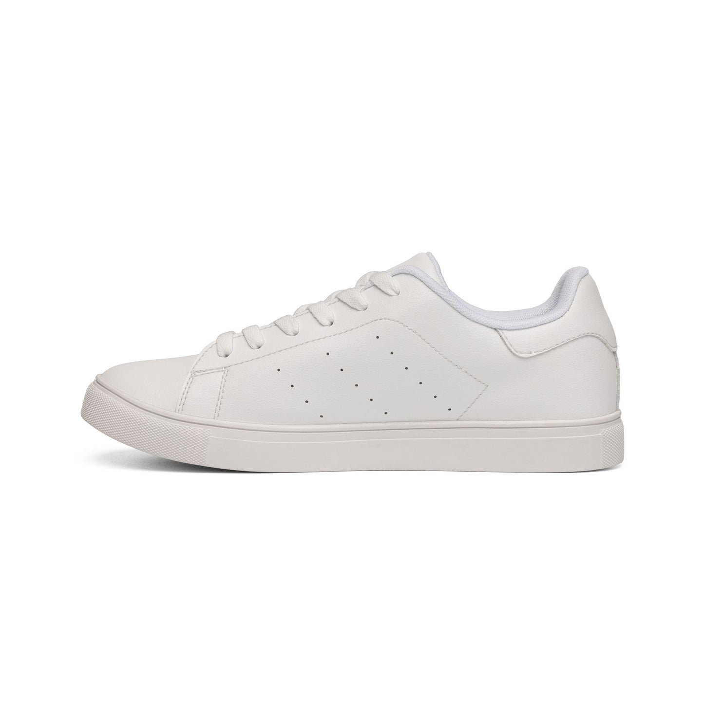Men's low-top leather sneakers by Printify, stylish shoes with smooth leather upper and white rubber sole, casual footwear for men.