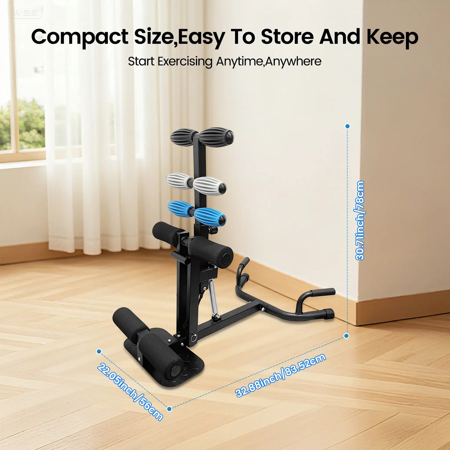 Ranbro Deep Squat Machine Multi Level Adjustable Structure with 300Lbs Weight Capacity Versatile Heavy Duty Gear for Home Gym Workouts Practical Multi Position Cushion Bench Training Device Space Saving Steel Frame Fitness Equipment