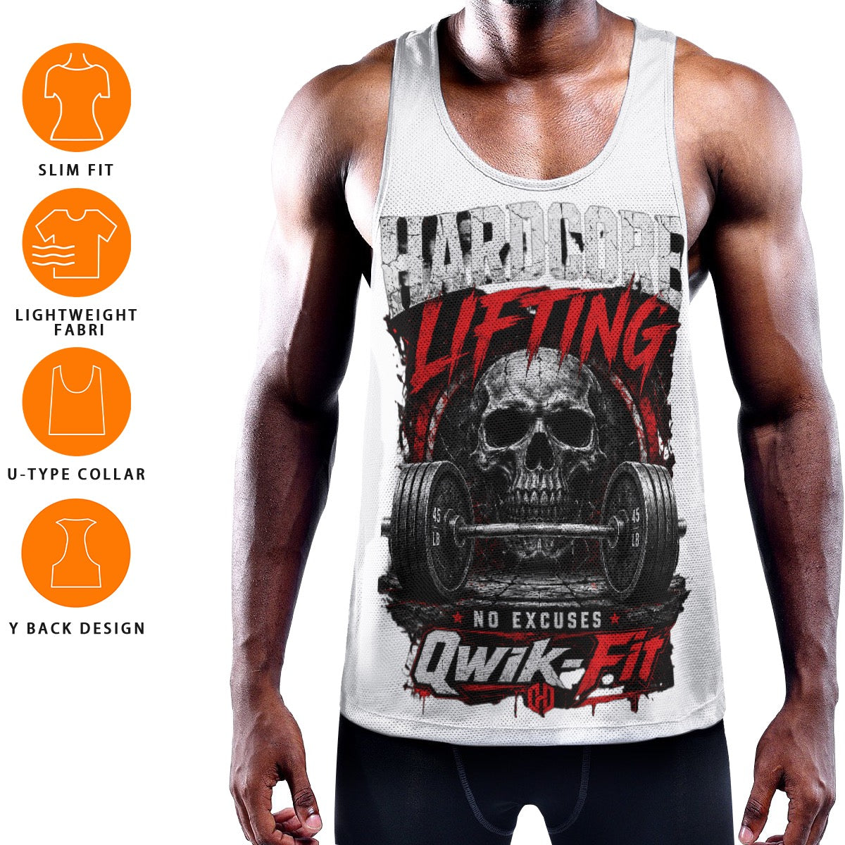 All-Over Print Men's Slim Y-Back Muscle Tank Top