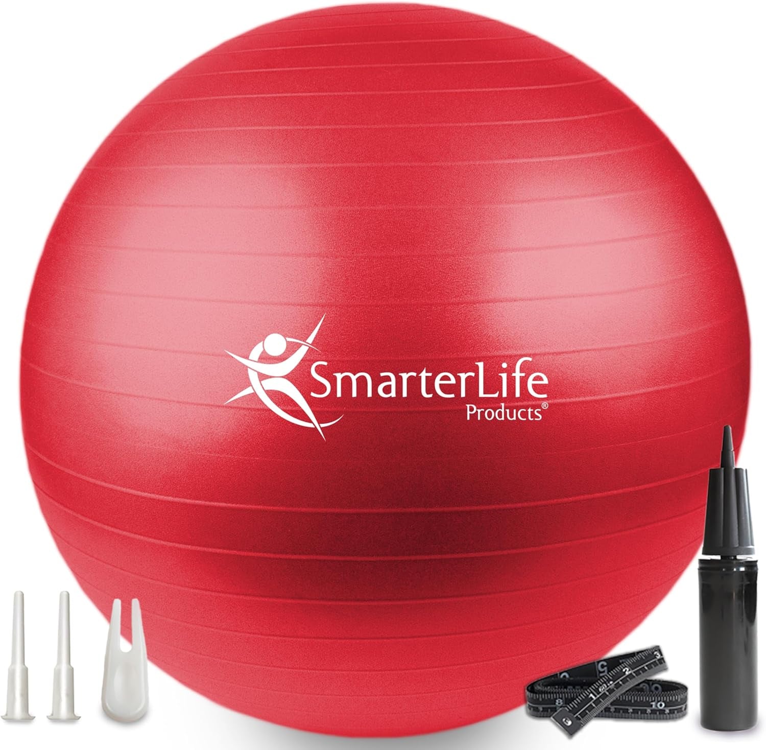 Smarterlife exercise yoga ball for fitness and stability, showing a blue anti-slip gym ball used in workout and physical therapy.