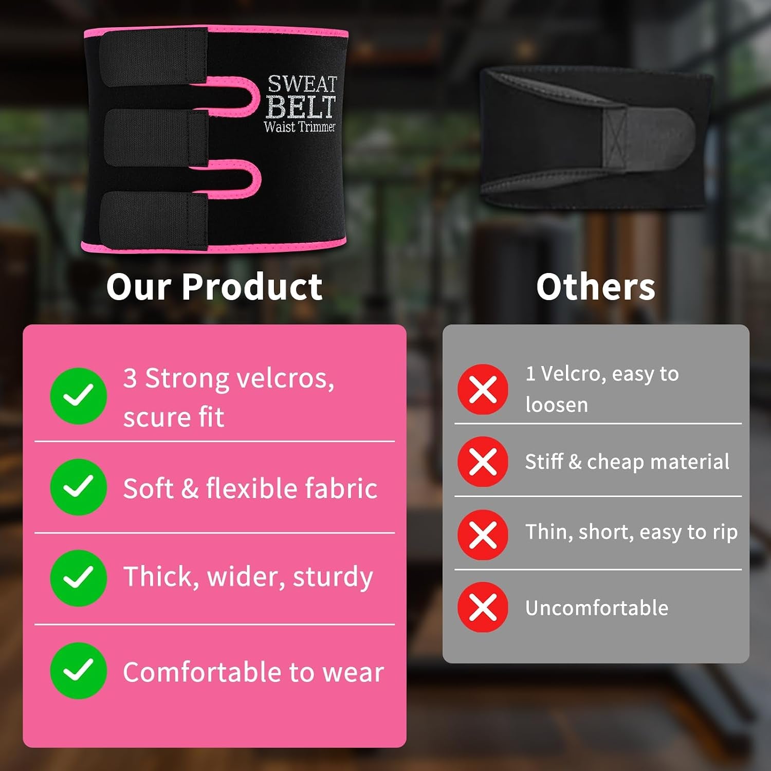 unisex sweat waist trainer for fat loss comparison highlighting features of our product vs others