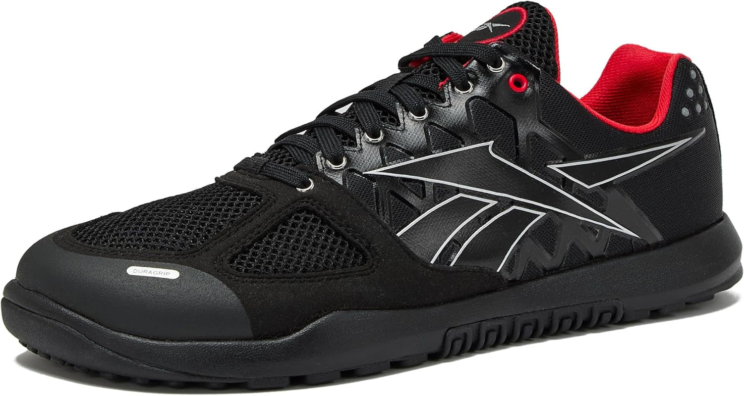 Reebok men's Nano 2.0 cross training shoes with black and gray design, featuring durable athletic footwear for versatile workouts.