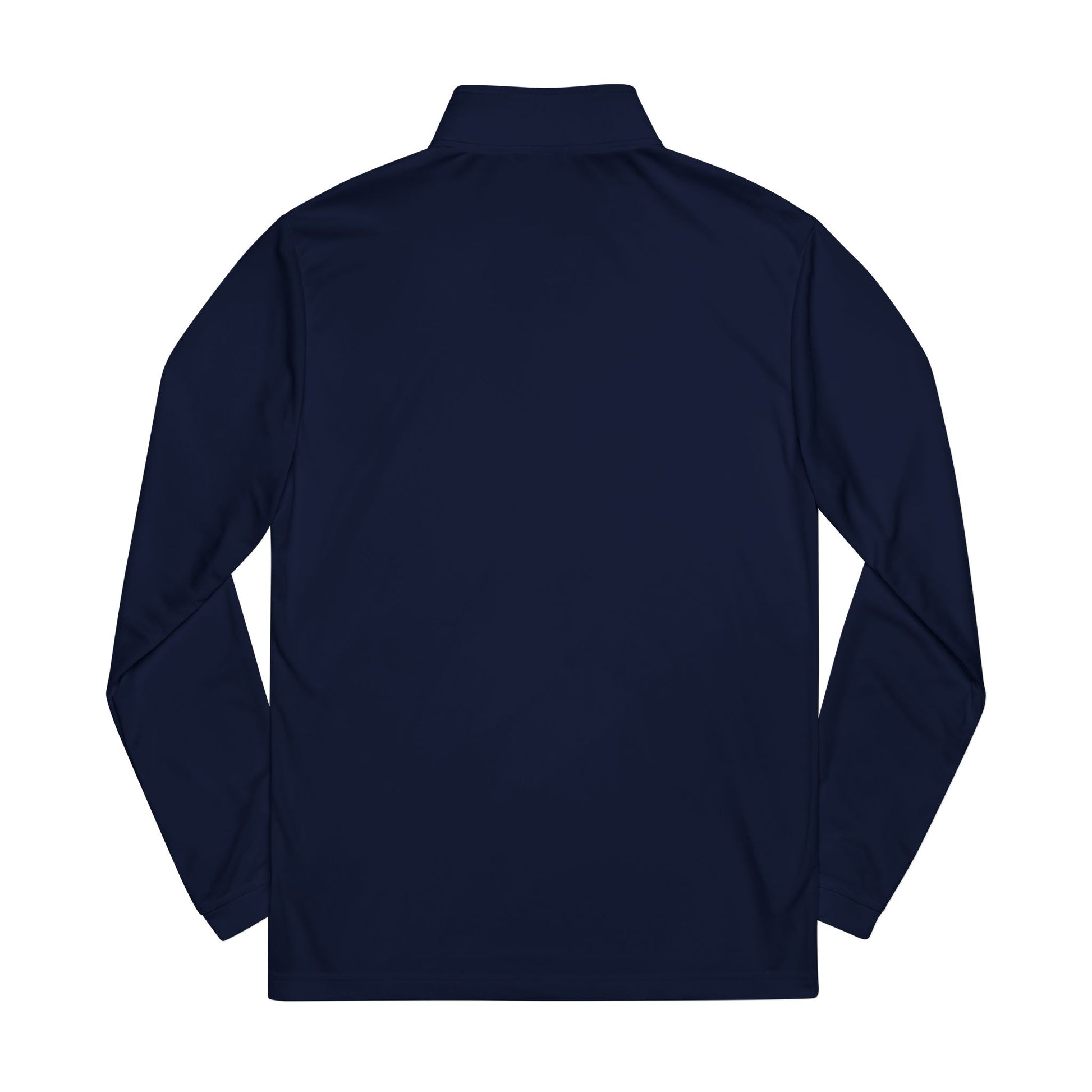 Embroidered soccer crest quarter-zip sweatshirt by Printify featuring a comfortable fit and detailed crest design.