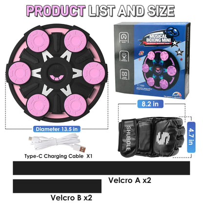 Fitness Essentials music boxing machine for kids and adults with lighting, 9-speed Bluetooth game, wall-mounted punching pad with gloves