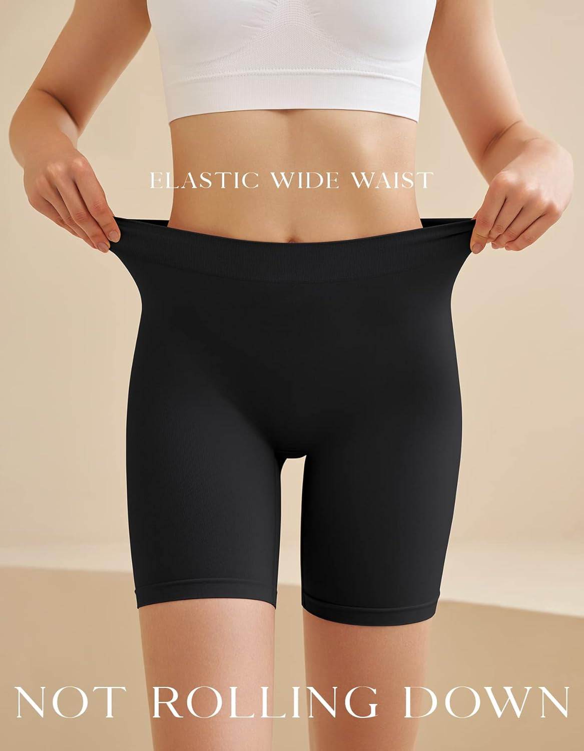 SIMIYA women's slip shorts for under dresses, seamless smooth stretch yoga and bike shorts, comfortable and discreet under clothing