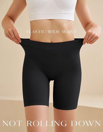 SIMIYA women's slip shorts for under dresses, seamless smooth stretch yoga and bike shorts, comfortable and discreet under clothing