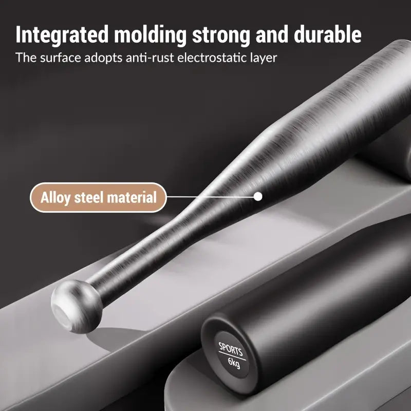 10kg iron weighted dumbbell stick featuring durable alloy steel design and anti-rust electrostatic surface.