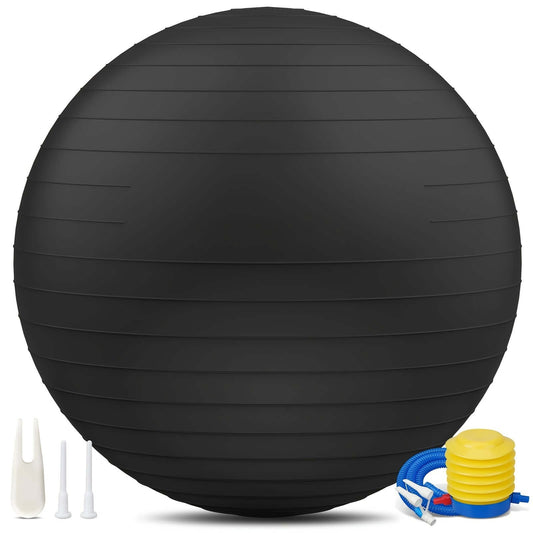 Heavy-Duty Explosion-Proof Yoga Ball With Air Plug And Pump(Black) product image 1