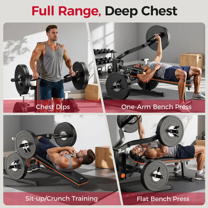 FED FITNESS SO2 Chest Press Machine, Heavy-Duty Bench Press Machine with 4-Level Adjustable Independent Converging Arms, Unique Adjust Bench Design, Chest Press Bench for Strength Training Equipment