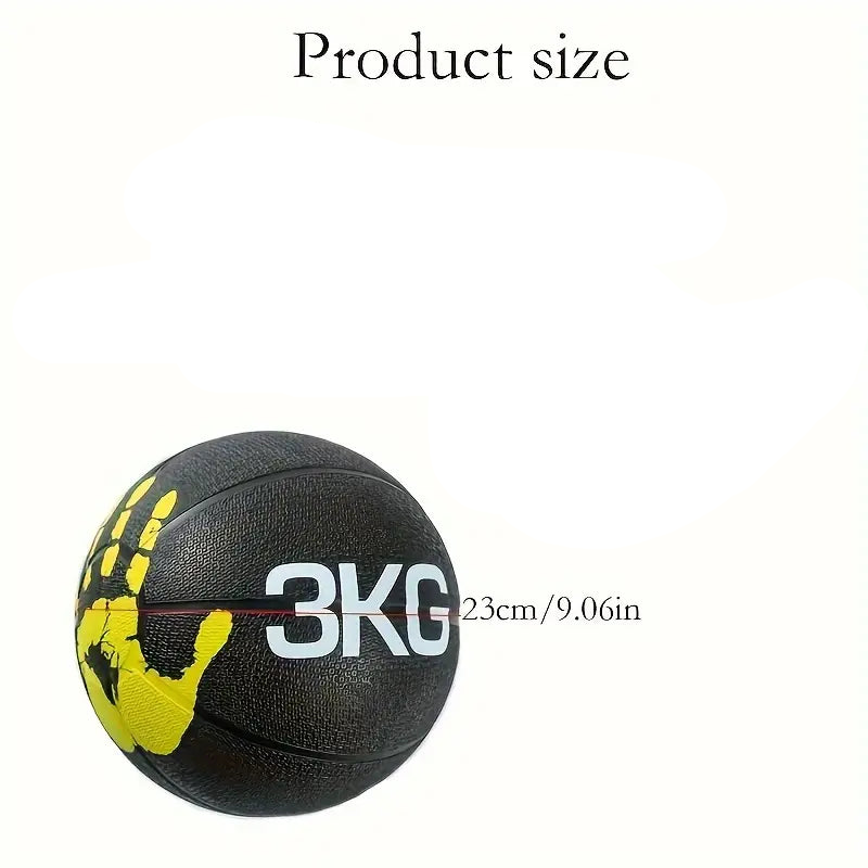 3kg fitness gravity exercise ball with a handprint design, ideal for waist and abdomen workouts, 23cm size.