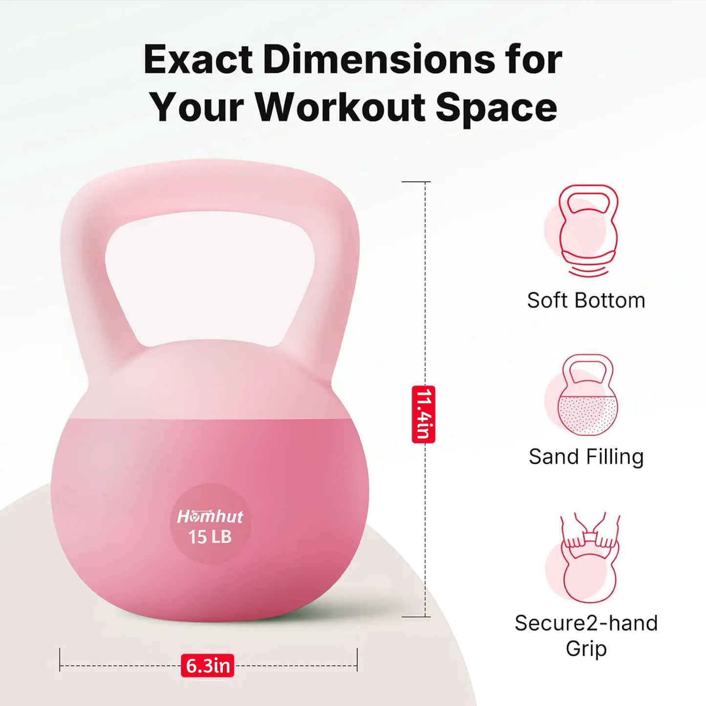 Soft Kettlebell with Handle - Home Gym Weight Training Equipment for Strength Conditioning, Core Training