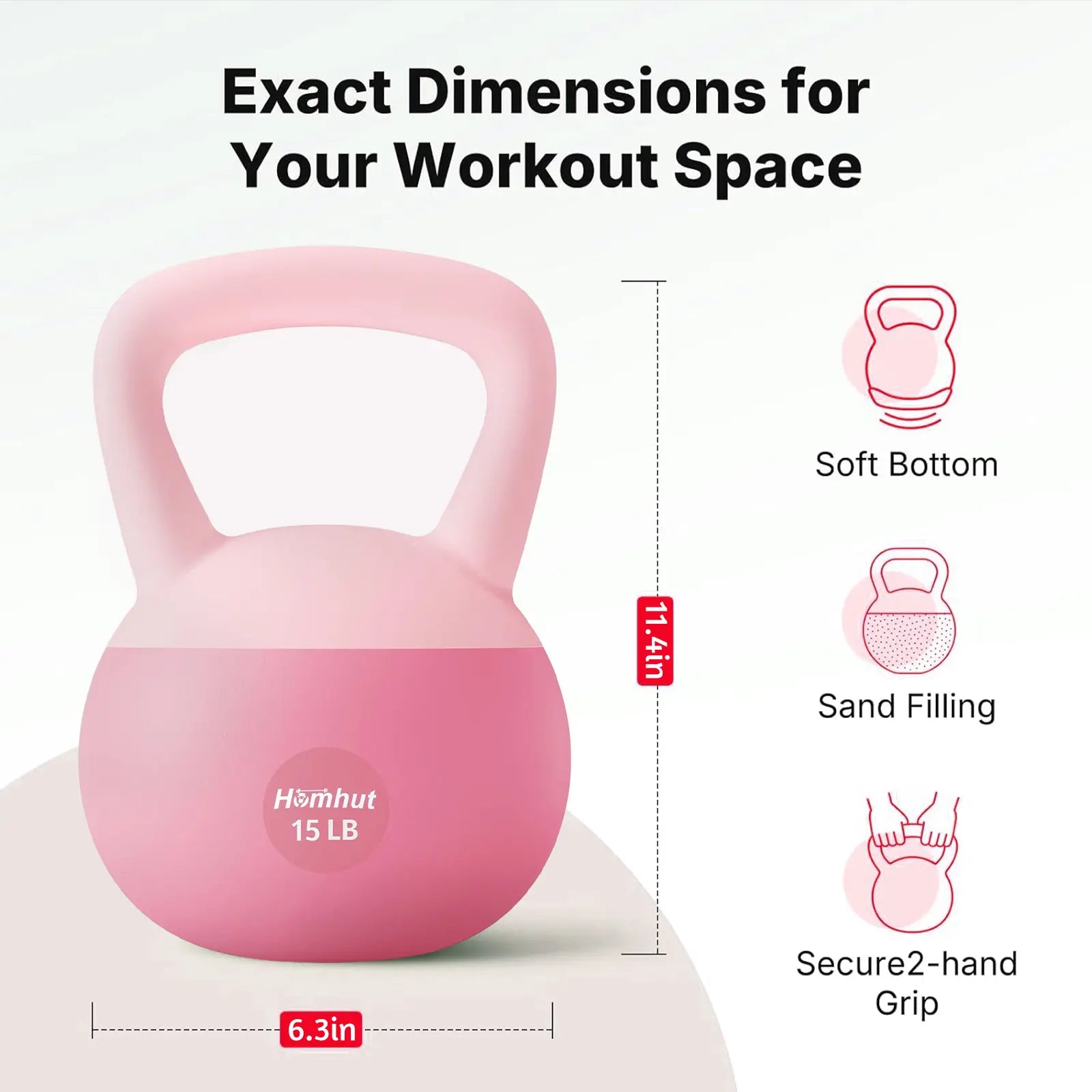 Soft Kettlebell with Handle - Home Gym Weight Training Equipment for Strength Conditioning, Core Training