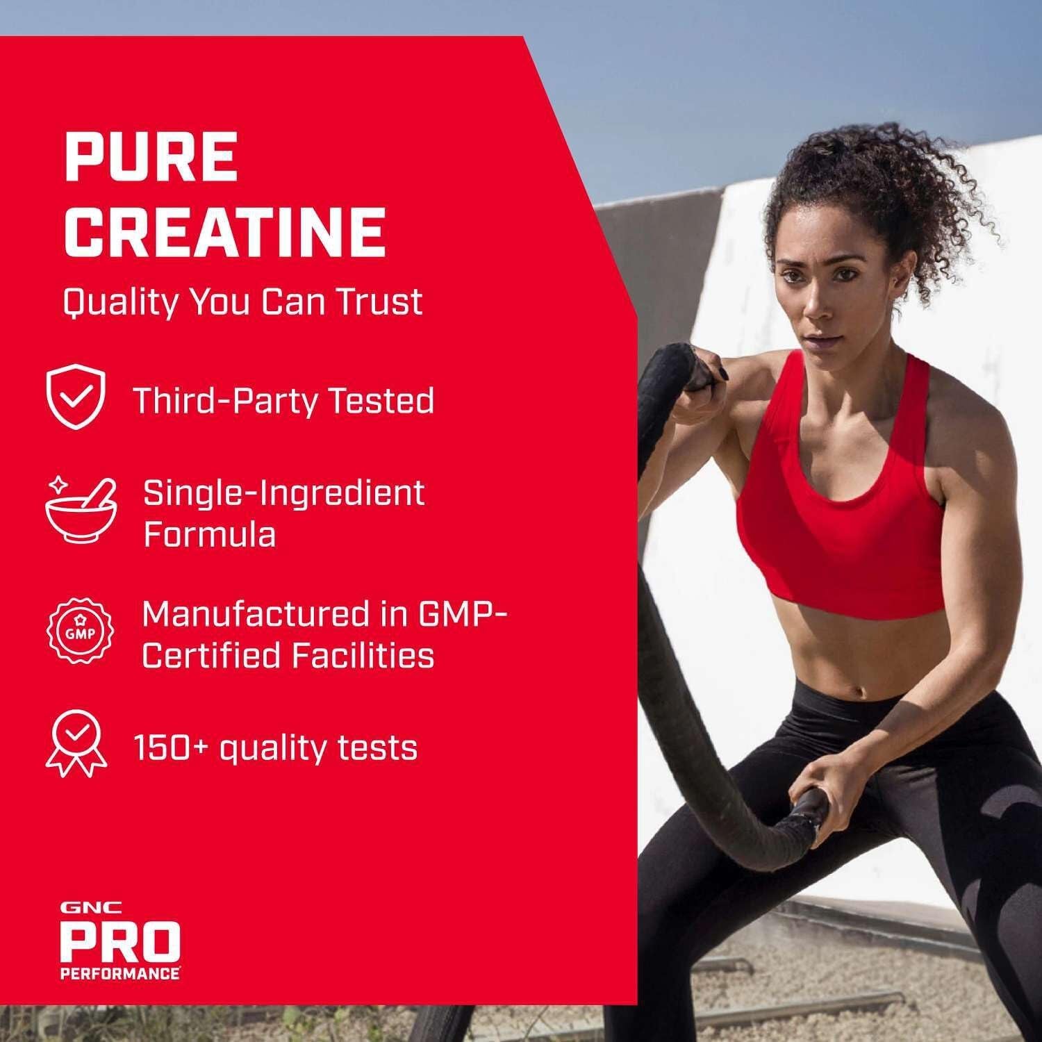 GNC Pro Performance Micronized Creatine Monohydrate - Daily Workout Supplement for Elite Athletes - Micronized Creatine Powder Drink Mix - Sports Nutrition - Tropical Punch - 30 Servings