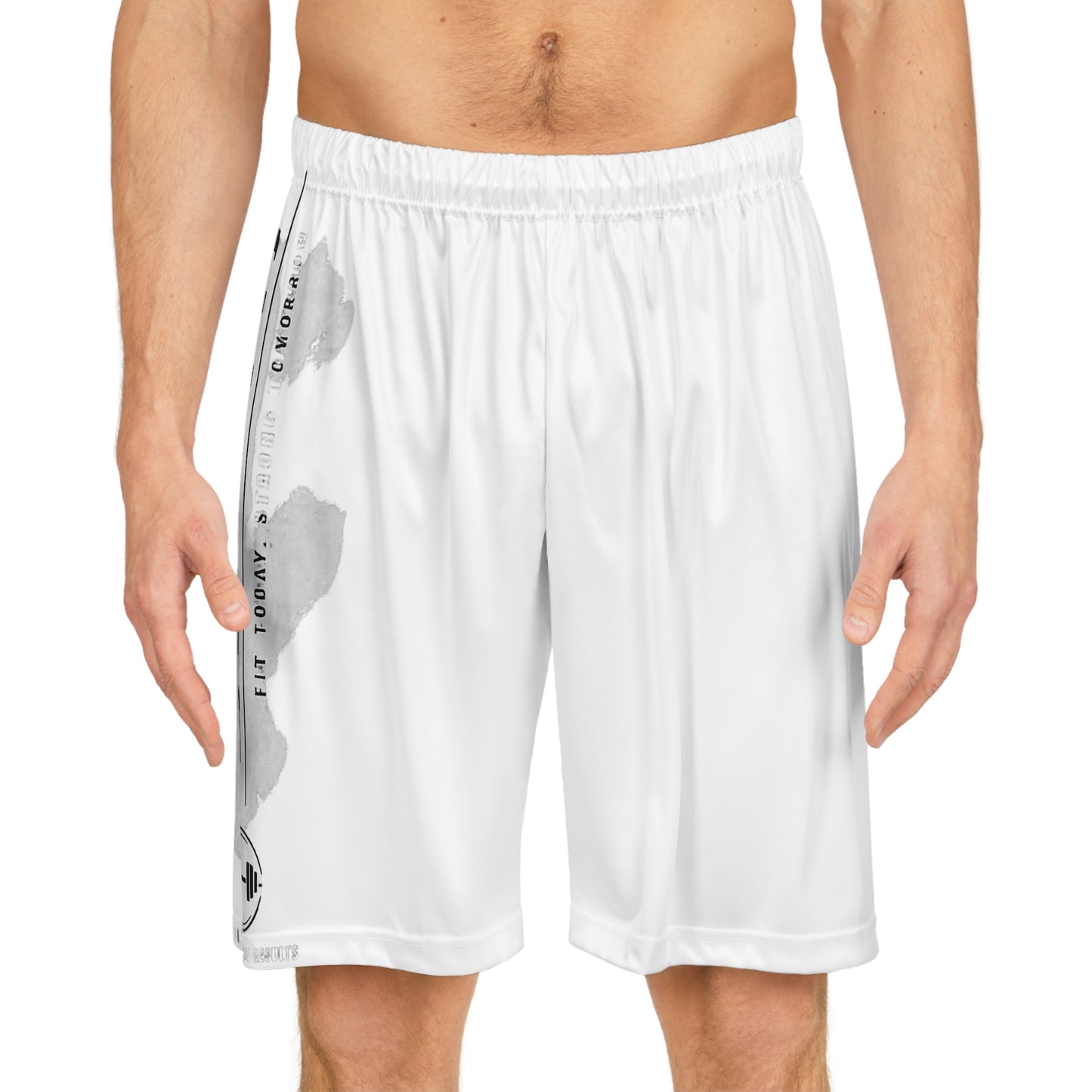 Qwik-Fit basketball shorts in white, customizable, and designed for comfort, ideal for custom basketball shorts.