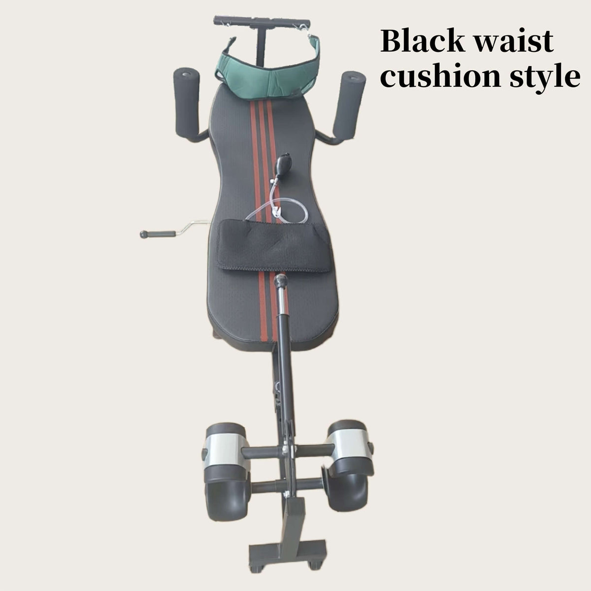 Fitness Stretcher Adjustable Waist Foot Pad Machine featuring a black waist cushion for effective workouts and stretching.