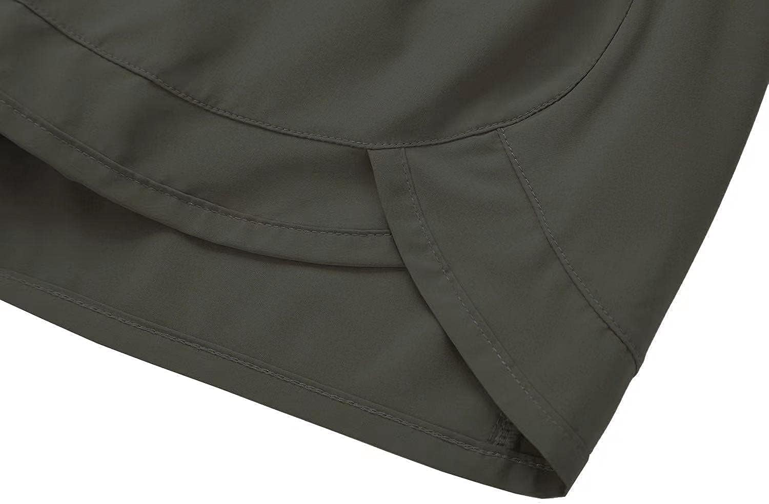Tough Mode women's 3-inch lightweight running volleyball shorts with mesh liner and zip pocket, suitable for workout and active wear.