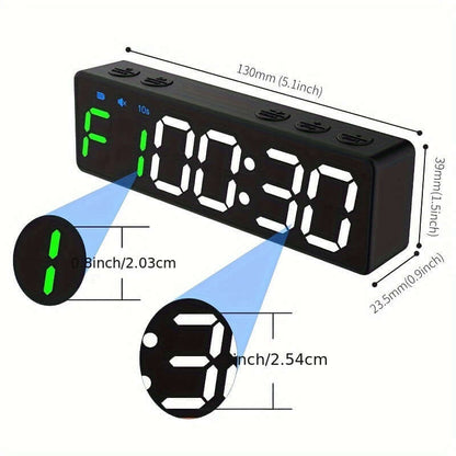 Rechargeable Gym Timer With 8 Fat Burning Training Modes(Black)-3