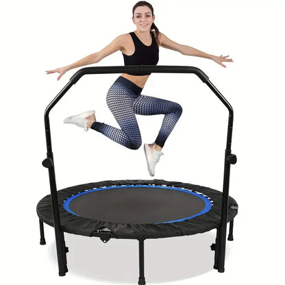 1pc 121.92cm Mini Fitness Trampoline with Adjustable Handle - Blue-1