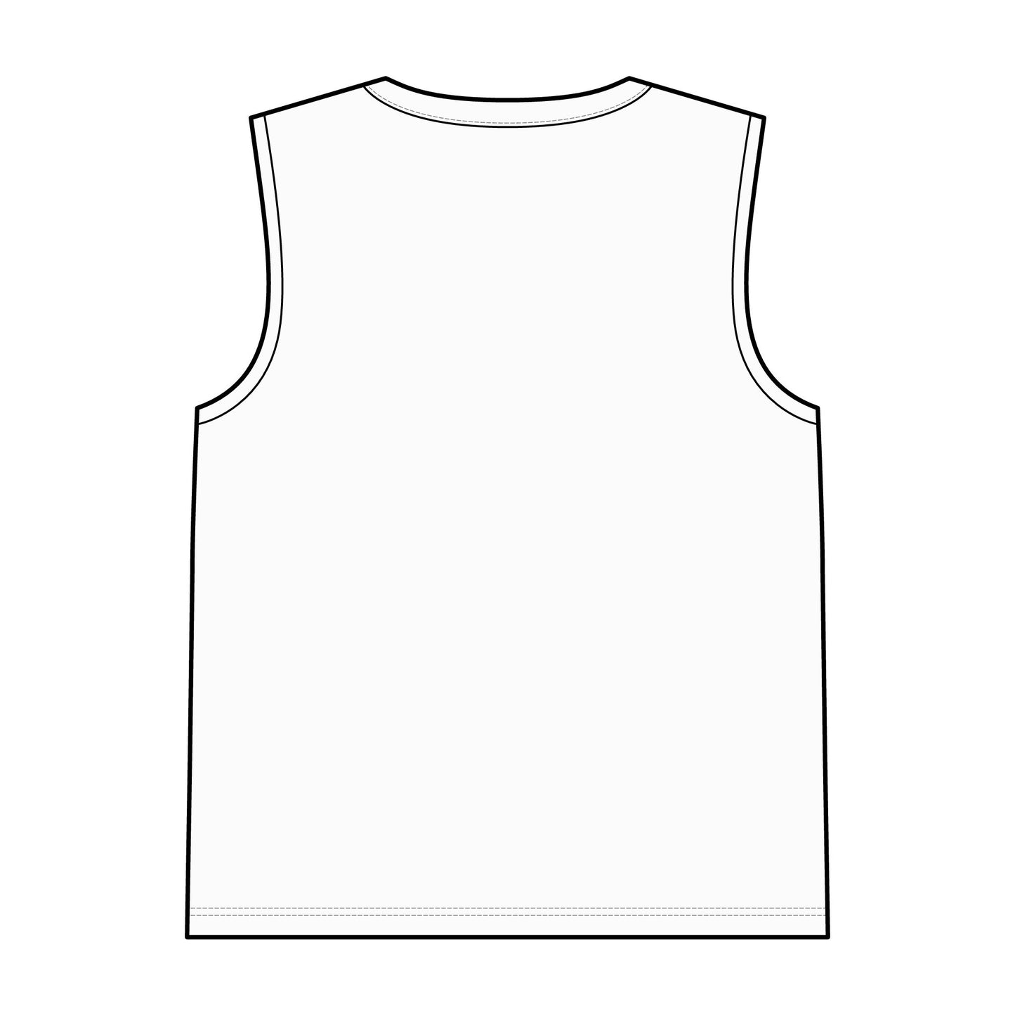 Back view of a comfortable muscle tank top showcasing its sleek and simple design.