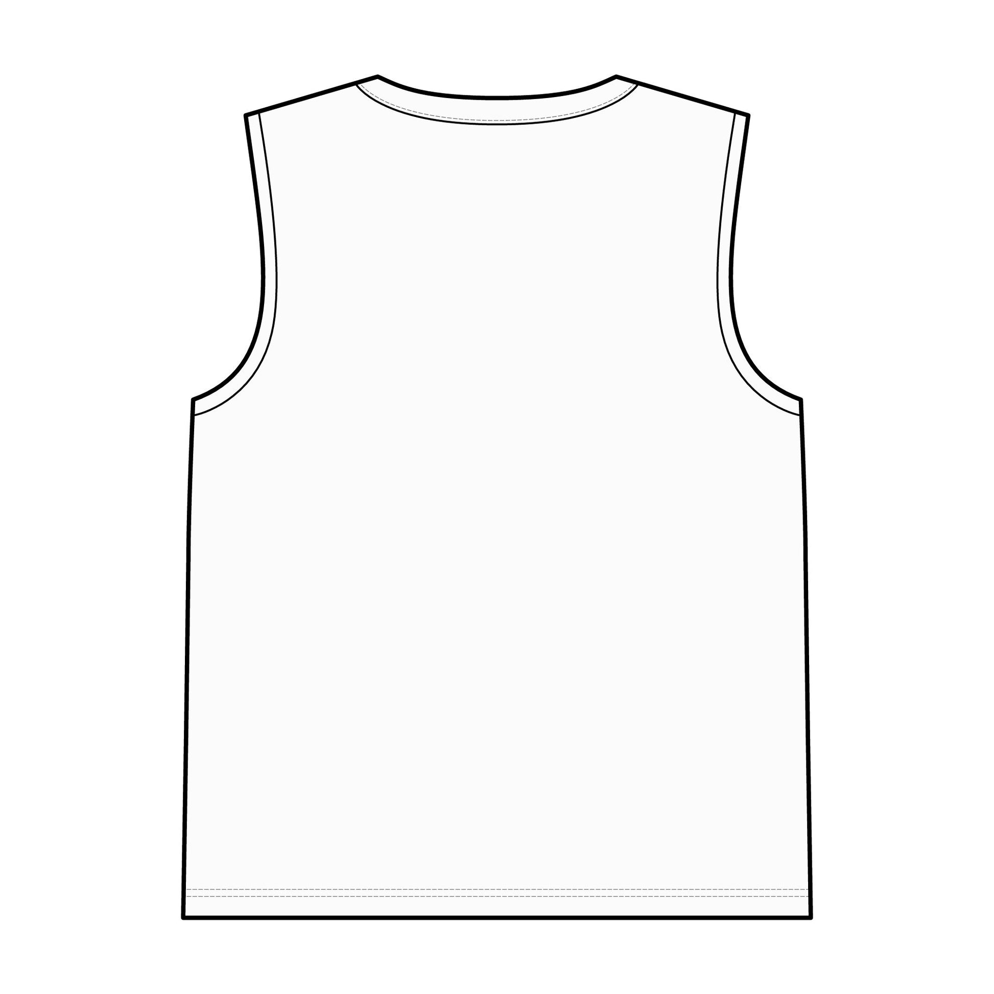 Back view of a comfortable muscle tank top showcasing its sleek and simple design.