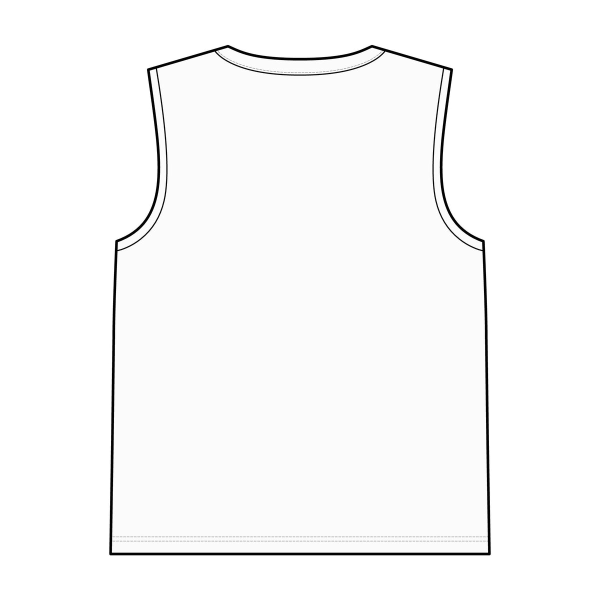 Back view of a comfortable muscle tank top showcasing its sleek and simple design.
