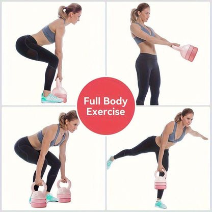 Adjustable Weight Kettlebell - 12lb Versatile Fitness Essential(Pink)-3