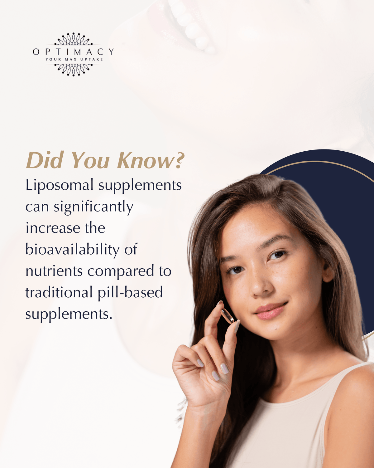 Person holding a liposomal green tea extract supplement, highlighting bioavailability benefits.