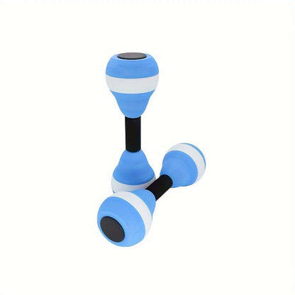 2Pcs Aqua Fitness Barbell - Dual Use Eva Foam Dumbbells(Blue)-2