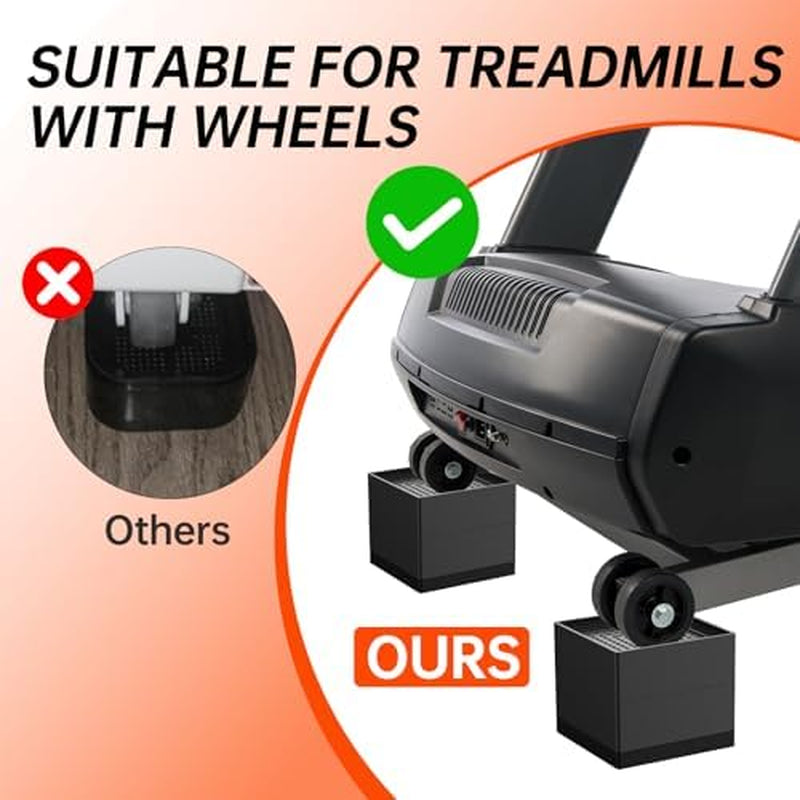 Adjustable treadmill incline risers suitable for treadmills with wheels, comparing to others for better stability.