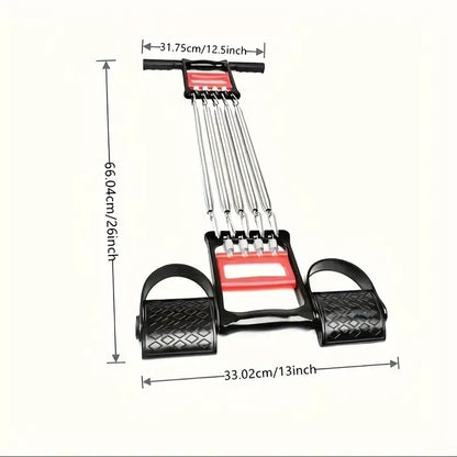 1Pc Multifunctional Spring Pedal Puller - Adjustable Fitness Tensioner(Black)-1