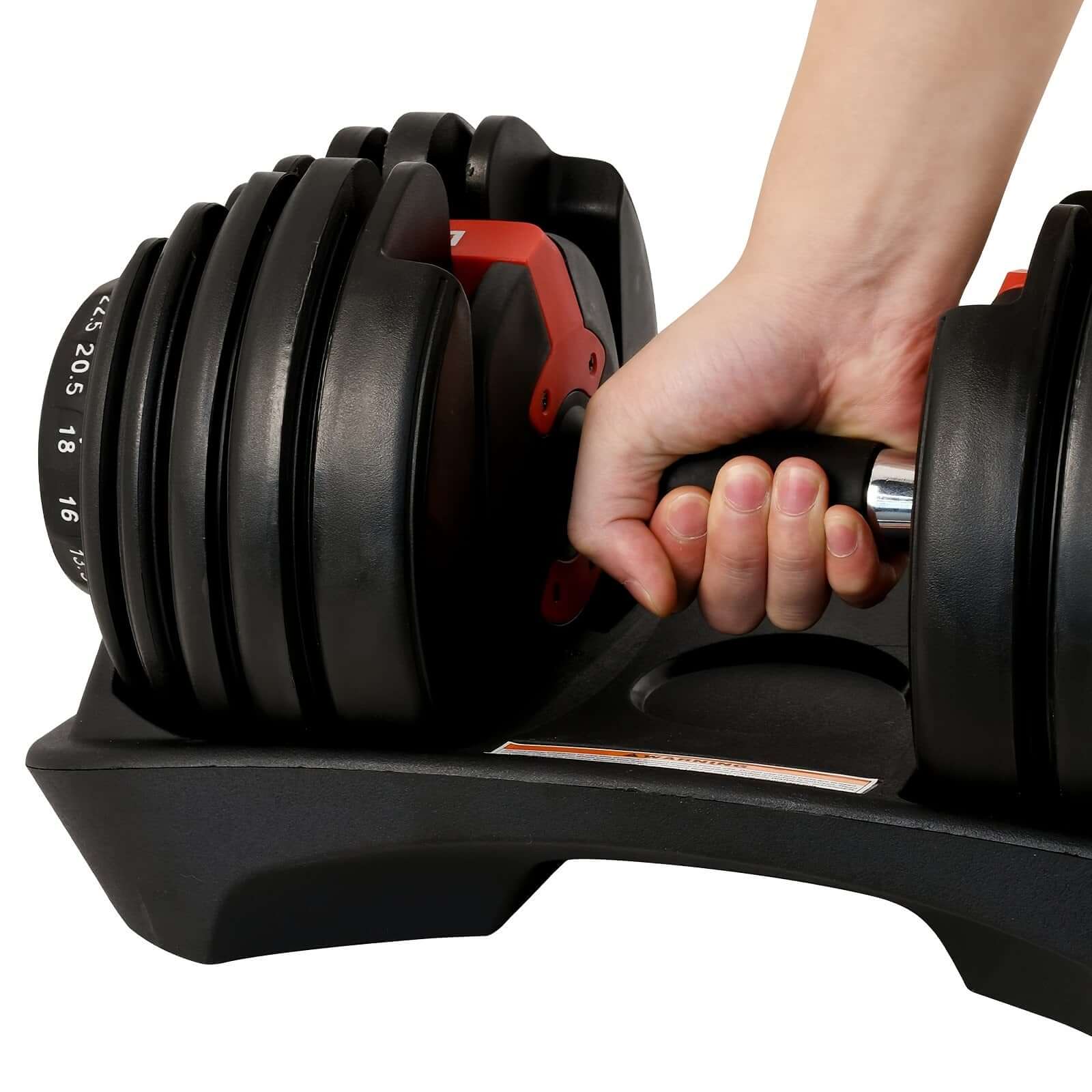Adjustable Dumbbell 24KG with Anti-Slip Metal Handle in use, perfect for home workouts and gym sessions.