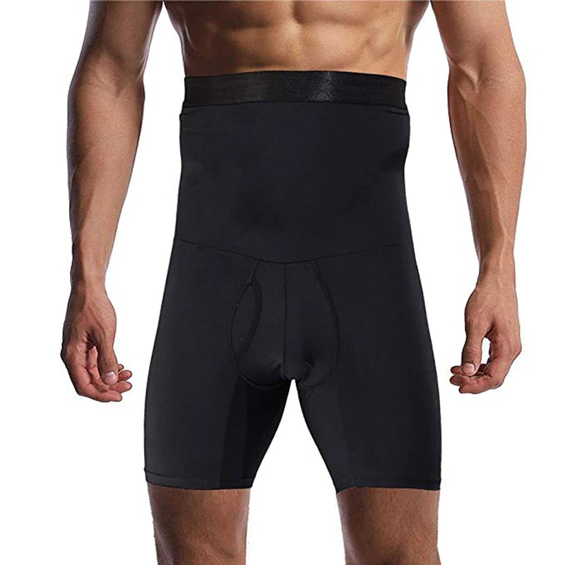 Men's High Waist Sauna Pants - Thermo Slimming Thigh Shaper & Tummy Control Shorts for Ultimate Body Sculpting