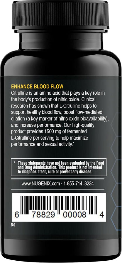 Nugenix Essentials L-Citrulline Supplement for Enhanced Blood Flow and Performance - 1500 Mg, 120 Capsules