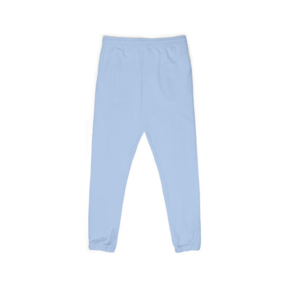 Gray garment-dyed fleece sweatpants with vertical "Gamer" graphic and relaxed fit, casual trousers from Printify.