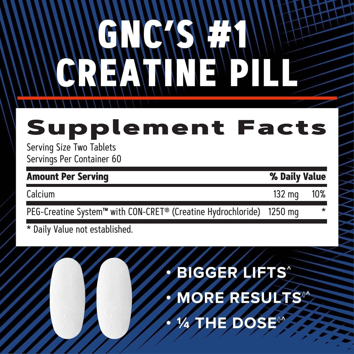 GNC AMP Creatine Hcl 189 Pills, Clinically Proven Strength & Muscle Builder, Athletic Performance, Energy Production, Recovery Supplement, Fast Absorbing, Gluten Free Formula, 60 Servings