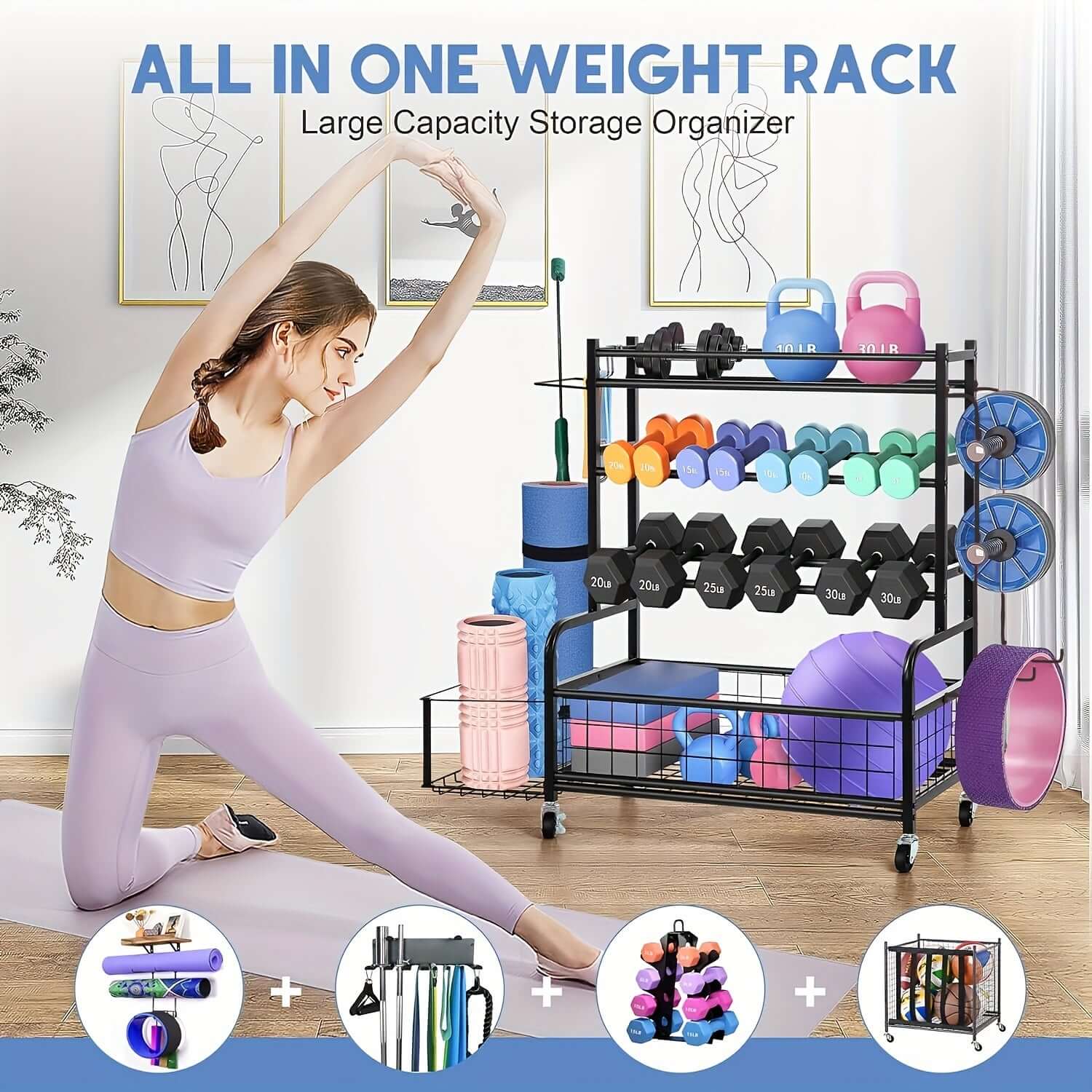 Double-Layer Iron Storage Rack for Sports Equipment product image 2